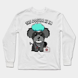 Cute schnauzer dog is a doctor Long Sleeve T-Shirt